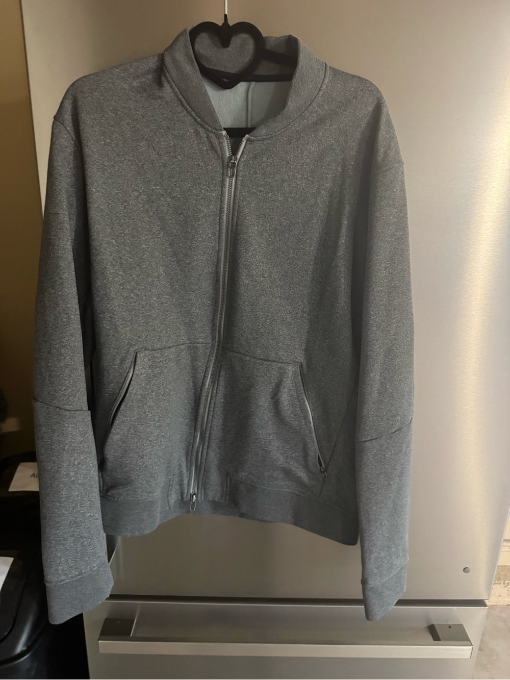 lululemon athletica Men's Gray Full-Zip Bomber Jacket